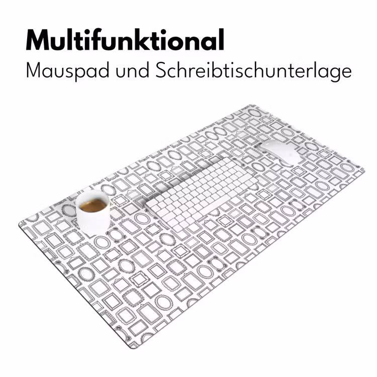 Lijsten - Patroon - Decoratie - Schets - Zwart-wit Muismat XXL klein -ysfeer4_duits