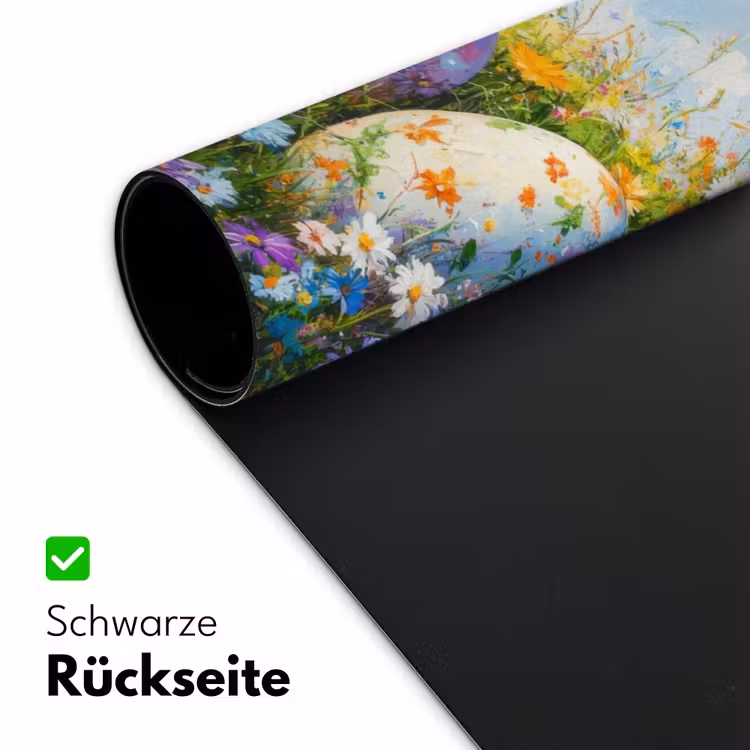 Grasveld - Eieren - Bloemen Muismat XXL klein -ysfeer2_duits