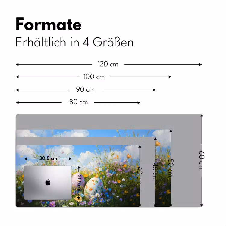 Grasveld - Eieren - Bloemen Muismat XXL klein -ysfeer5_duits