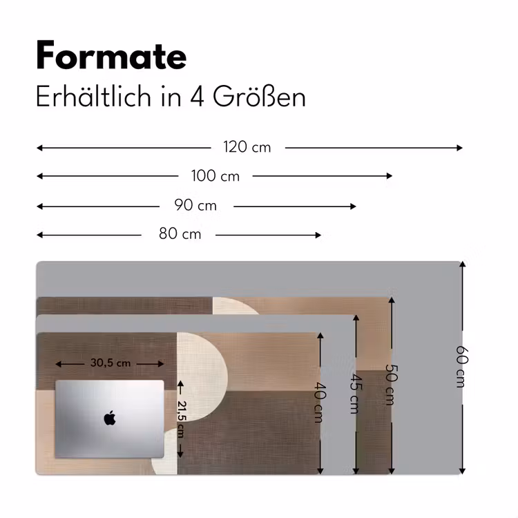 Raster - Halve cirkels - Contrast Muismat XXL klein -ysfeer5_duits