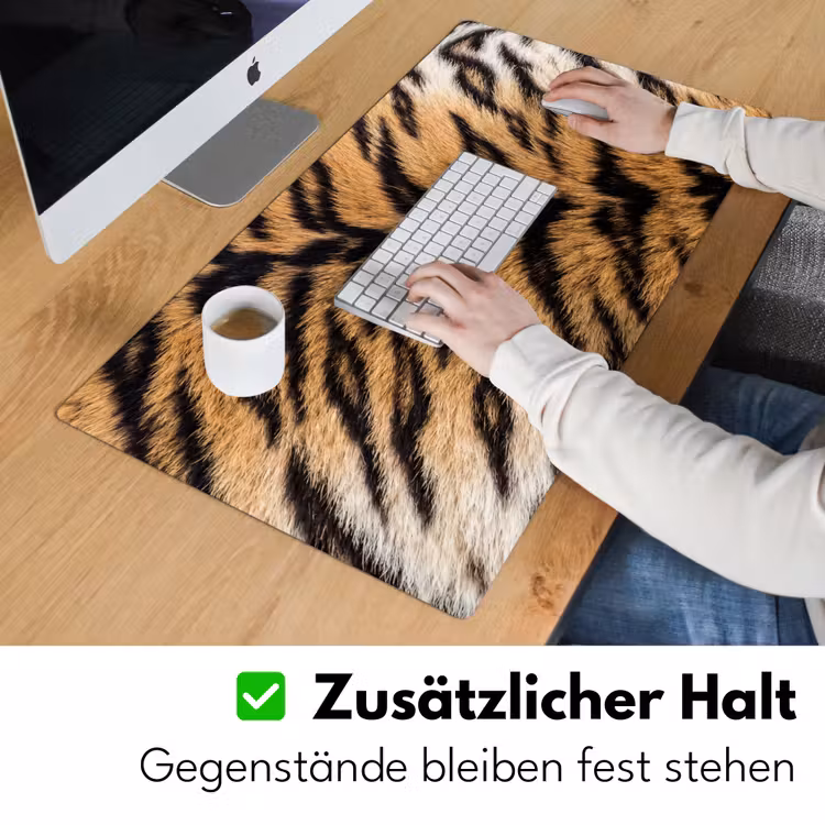 Realistisch - Tijgervacht - Zwart Muismat XXL klein -ysfeer3_duits