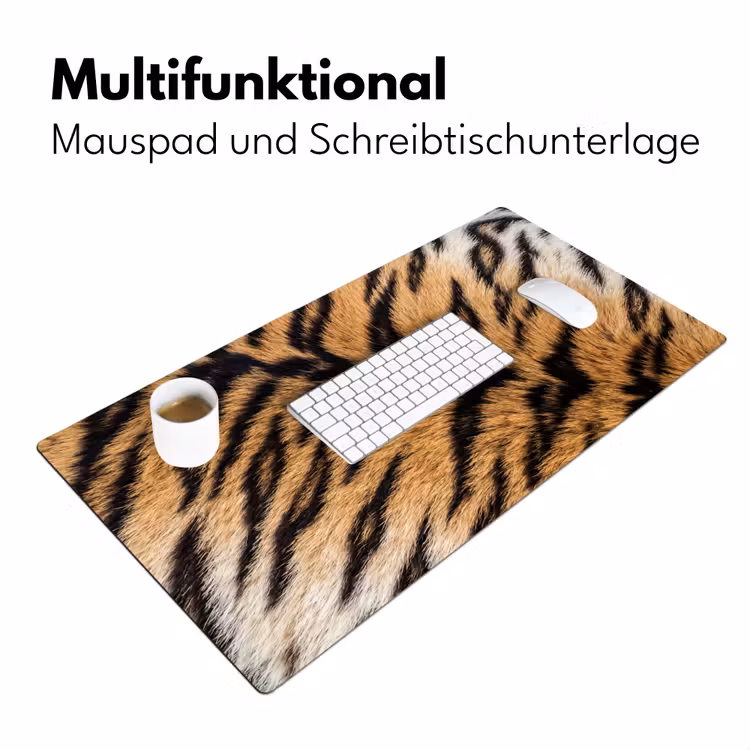 Realistisch - Tijgervacht - Zwart Muismat XXL klein -ysfeer4_duits