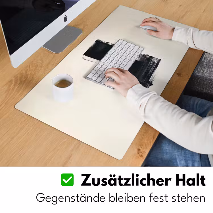 Rechthoeken - Penseelstreken - Abstract - Zwart Muismat XXL klein -ysfeer3_duits