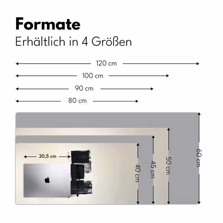 Rechthoeken - Penseelstreken - Abstract - Zwart Muismat XXL klein -ysfeer5_duits