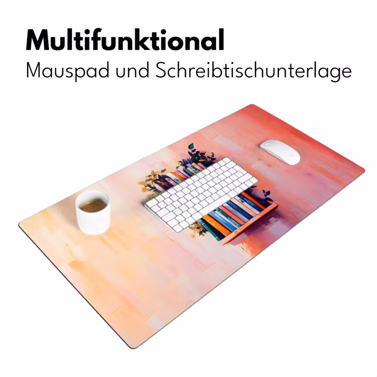 Planken - Boeken - Bladeren Muismat XXL klein -ysfeer4_duits