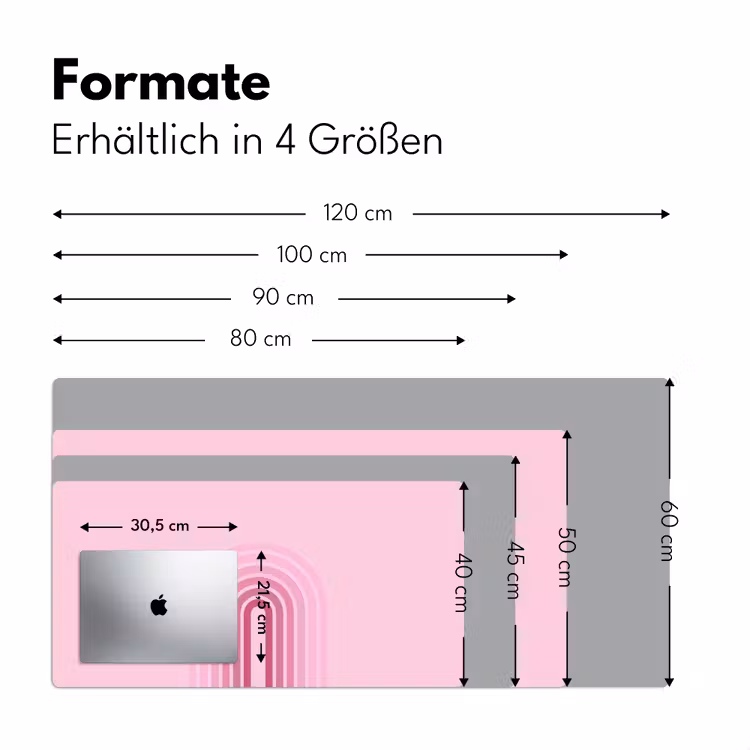 Schreibtischunterlage - Regenbogen – Rosa – Abstrakt – Modern – Minimalistisch - Regenboog - Roze - Abstract - Modern - Minimalistisch Muismat XXL klein