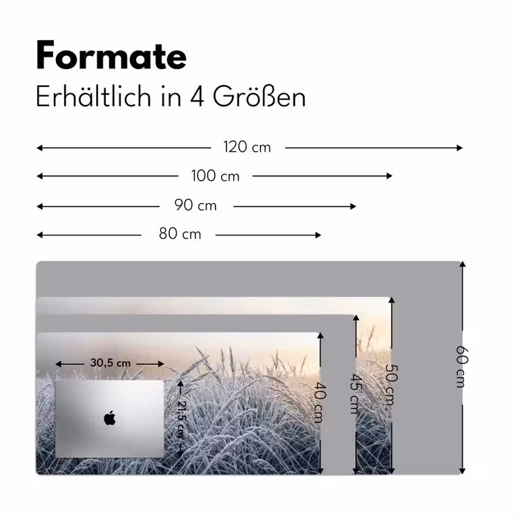 Rijp - Gras - Kristallen - Winter - Minimalistisch Muismat XXL klein -ysfeer5_duits
