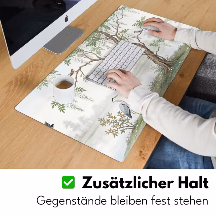 Reiger - Landschap - Groen Muismat XXL klein -ysfeer3_duits