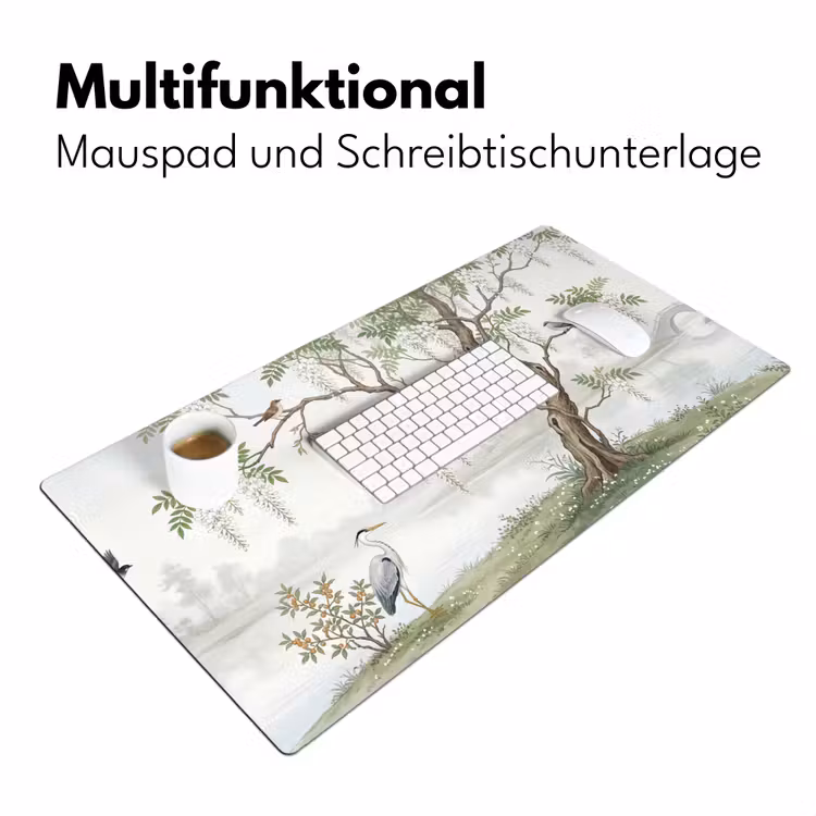 Reiger - Landschap - Groen Muismat XXL klein -ysfeer4_duits