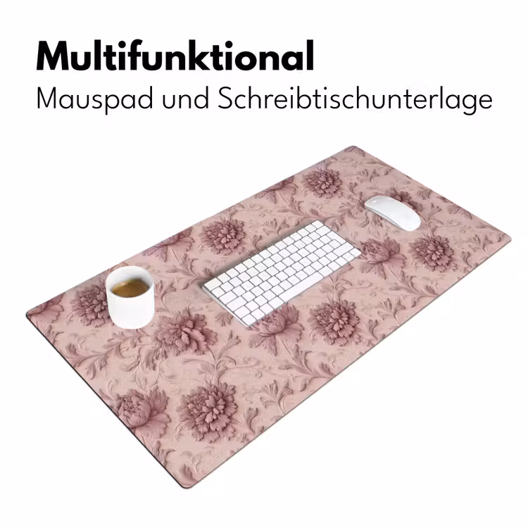 Reliëf - Pioenrozen - Roze Muismat XXL klein 681 -ysfeer4_duits