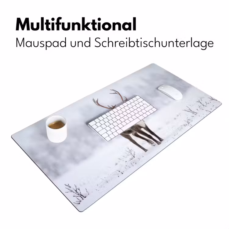 Rendier - Gewei - Toendra - Sneeuw - Wild Muismat XXL klein -ysfeer4_duits