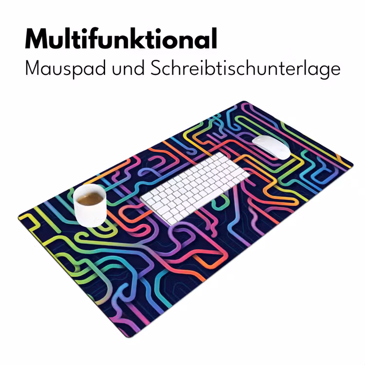 Retro - Abstract - Neon Muismat XXL klein -ysfeer4_duits