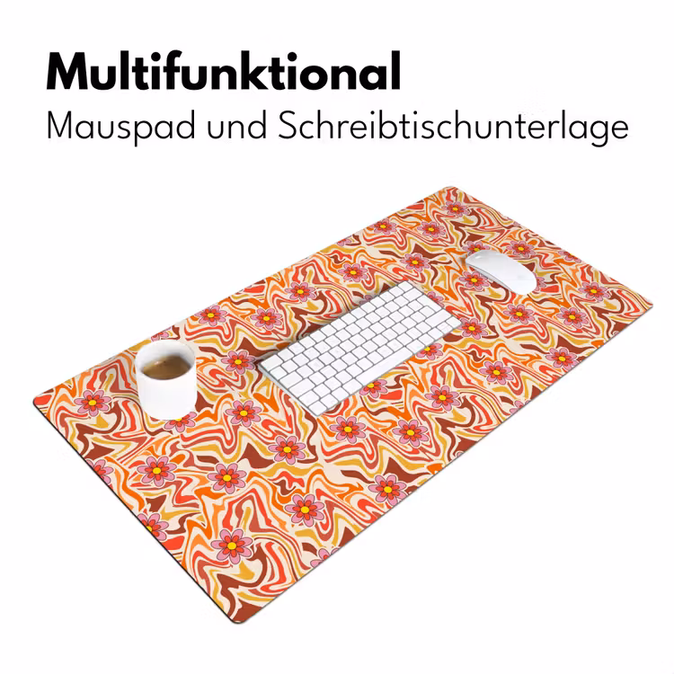 Retro - Bloemen - Patroon Muismat XXL klein 681 -ysfeer4_duits