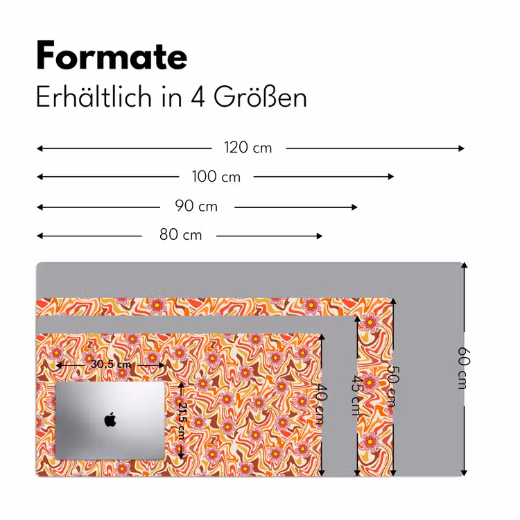Retro - Bloemen - Patroon Muismat XXL klein 681 -ysfeer5_duits