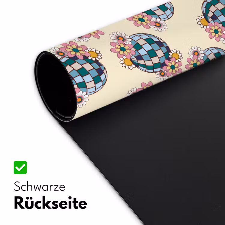 Retro - Disco - Bloemen - Discobal Muismat XXL klein 681 -ysfeer2_duits