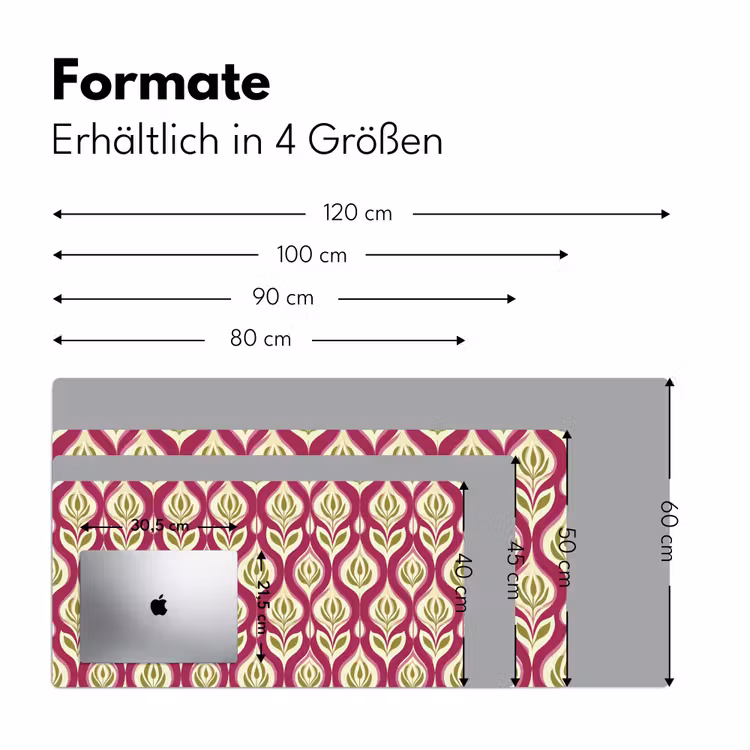 Retro - Floraal - Paars Muismat XXL klein 681 -ysfeer5_duits
