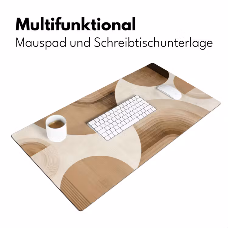 Retro - Geometrische lagen - Aardetinten Muismat XXL klein -ysfeer4_duits