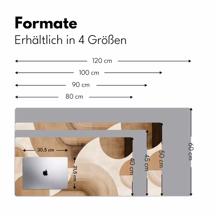 Retro - Geometrische lagen - Aardetinten Muismat XXL klein -ysfeer5_duits