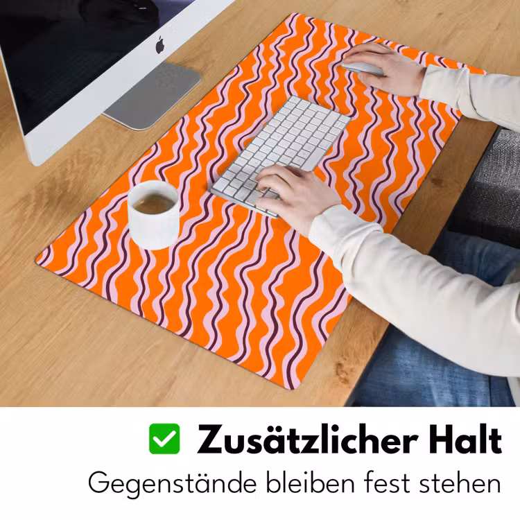 Retro - Golvend - Oranje Muismat XXL klein 681 -ysfeer3_duits