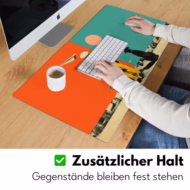 Retro - Jongen - Hond - Rood - Groen Muismat XXL klein -ysfeer3_duits