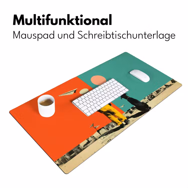 Retro - Jongen - Hond - Rood - Groen Muismat XXL klein -ysfeer4_duits