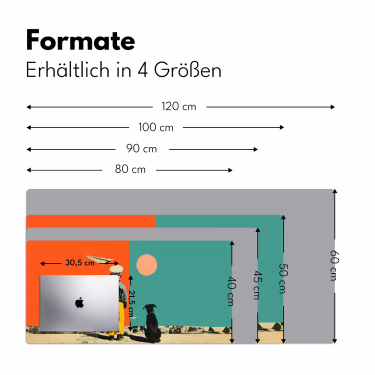 Retro - Jongen - Hond - Rood - Groen Muismat XXL klein -ysfeer5_duits