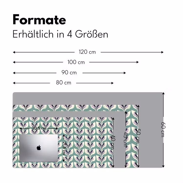 Retro - Modern - Groen Muismat XXL klein 681 -ysfeer5_duits