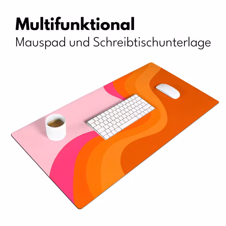Retro - Waves - Kleurrijk Muismat XXL klein -ysfeer4_duits