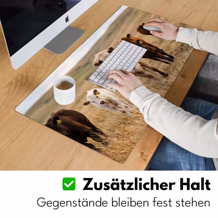 Runderen - Kudde - Landschap - Weide - Rustig Muismat XXL klein -ysfeer3_duits