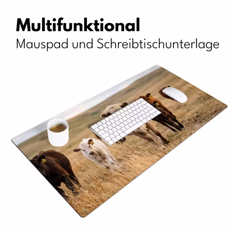 Runderen - Kudde - Landschap - Weide - Rustig Muismat XXL klein -ysfeer4_duits