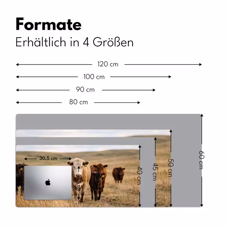 Runderen - Kudde - Landschap - Weide - Rustig Muismat XXL klein -ysfeer5_duits