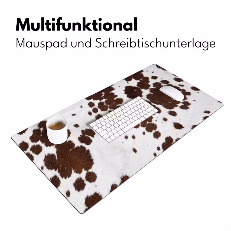 Koeienhuid - Klassiek - Bruin Muismat XXL klein -ysfeer4_duits