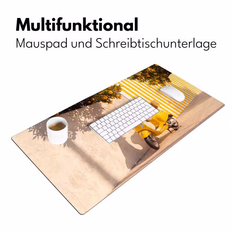 Scooter - Natuur - Zomer - Geel - Mediterraan Muismat XXL klein -ysfeer4_duits