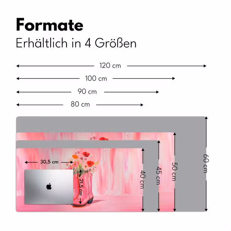Roze - Bloemen - Cowboy Muismat XXL klein -ysfeer5_duits