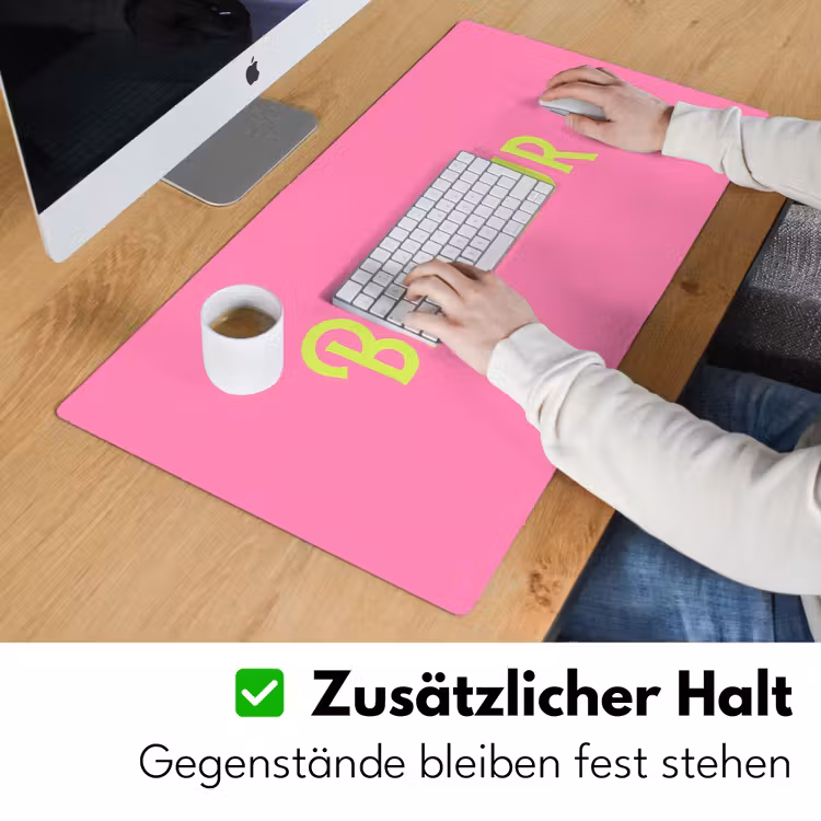 Roze - Groene Bonjour - art-deco Muismat XXL klein -ysfeer3_duits