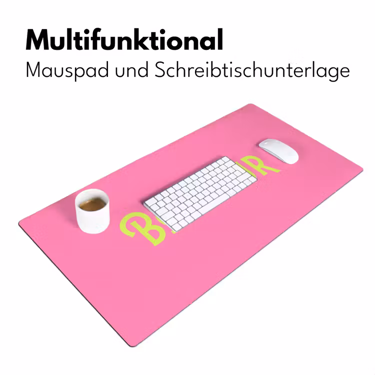 Roze - Groene Bonjour - art-deco Muismat XXL klein -ysfeer4_duits