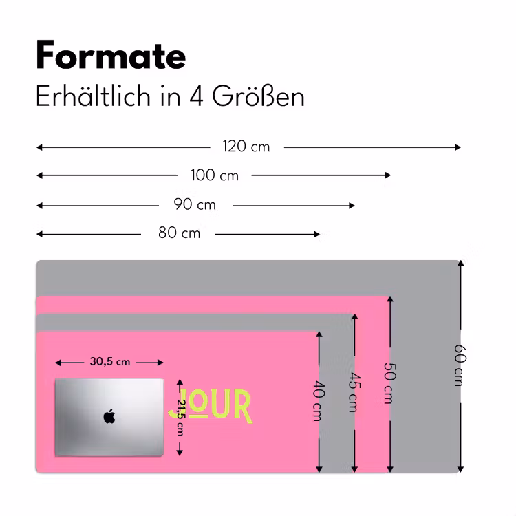 Roze - Groene Bonjour - art-deco Muismat XXL klein -ysfeer5_duits