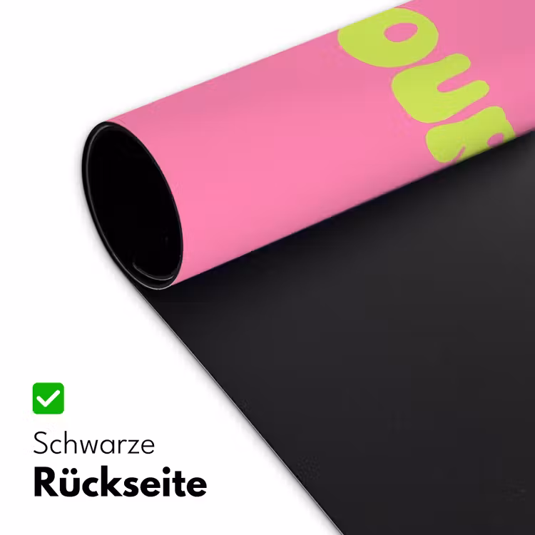 Roze - Groene bonjour - Organisch Muismat XXL klein -ysfeer2_duits