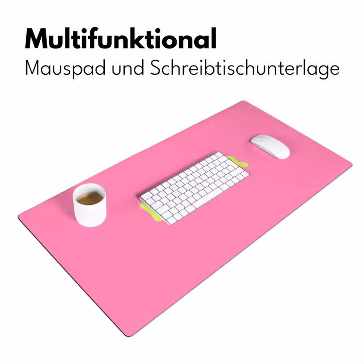 Roze - Groene bonjour - Organisch Muismat XXL klein -ysfeer4_duits
