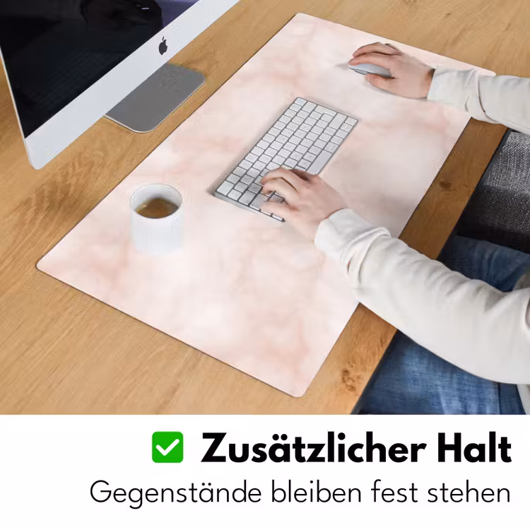 Roze - Marmer - Crème Muismat XXL klein 681 -ysfeer3_duits