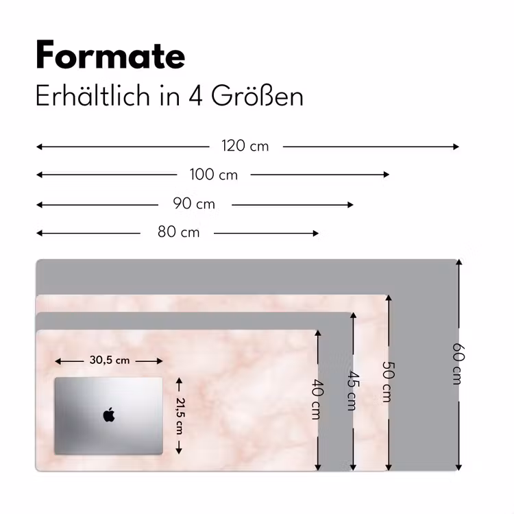 Roze - Marmer - Crème Muismat XXL klein 681 -ysfeer5_duits