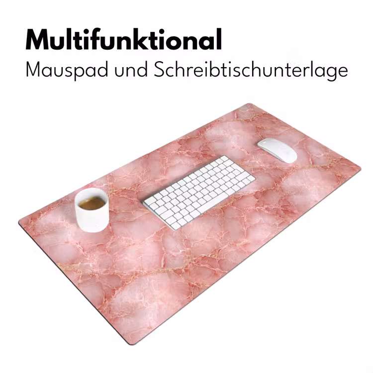Roze - Kwarts - Goud - Marmer Muismat XXL klein 681 -ysfeer4_duits