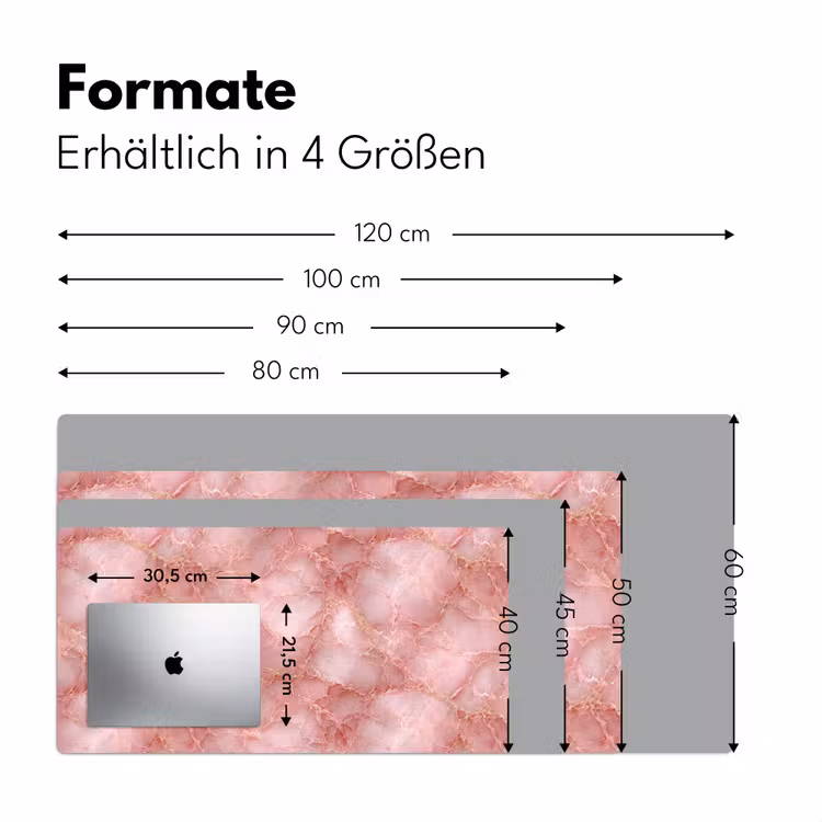 Roze - Kwarts - Goud - Marmer Muismat XXL klein 681 -ysfeer5_duits