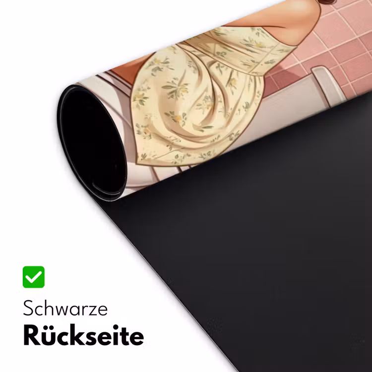 Roze - Retro - Vrouw Muismat XXL klein -ysfeer2_duits