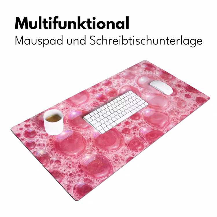 Roze - Schuim - Bubbels Muismat XXL klein -ysfeer4_duits