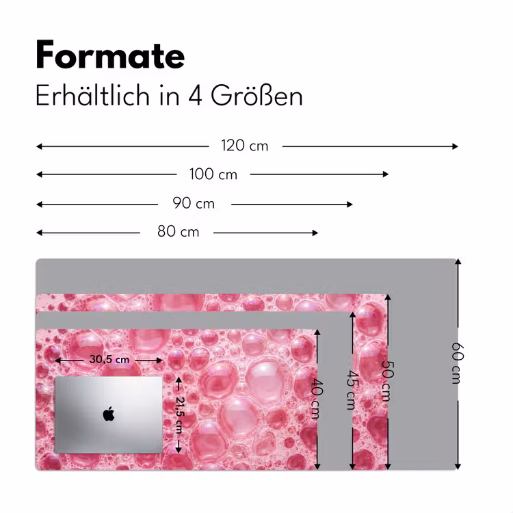 Roze - Schuim - Bubbels Muismat XXL klein -ysfeer5_duits