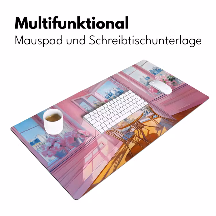 Pink - City - Bloemen Muismat XXL klein -ysfeer4_duits