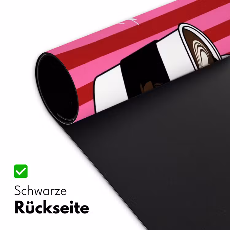 Roze - Strepen - Koffie - Maandag Muismat XXL klein -ysfeer2_duits