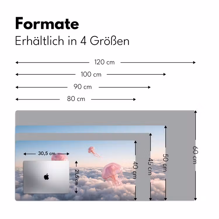 Schreibtischunterlage - Rosa Tier – Wolken - Roze dier - Wolken Muismat XXL klein