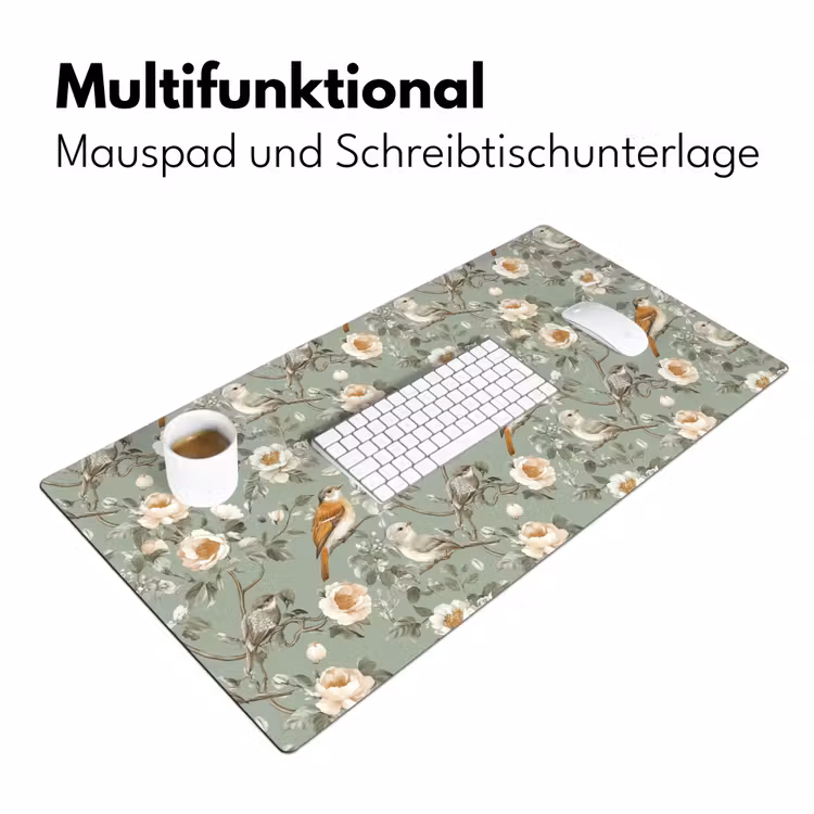 Roze - Vogels - Kleurrijk Muismat XXL klein 681 -ysfeer4_duits